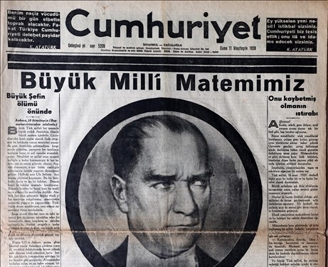 10 Kasım 1938 Cumhuriyet Gazetesi