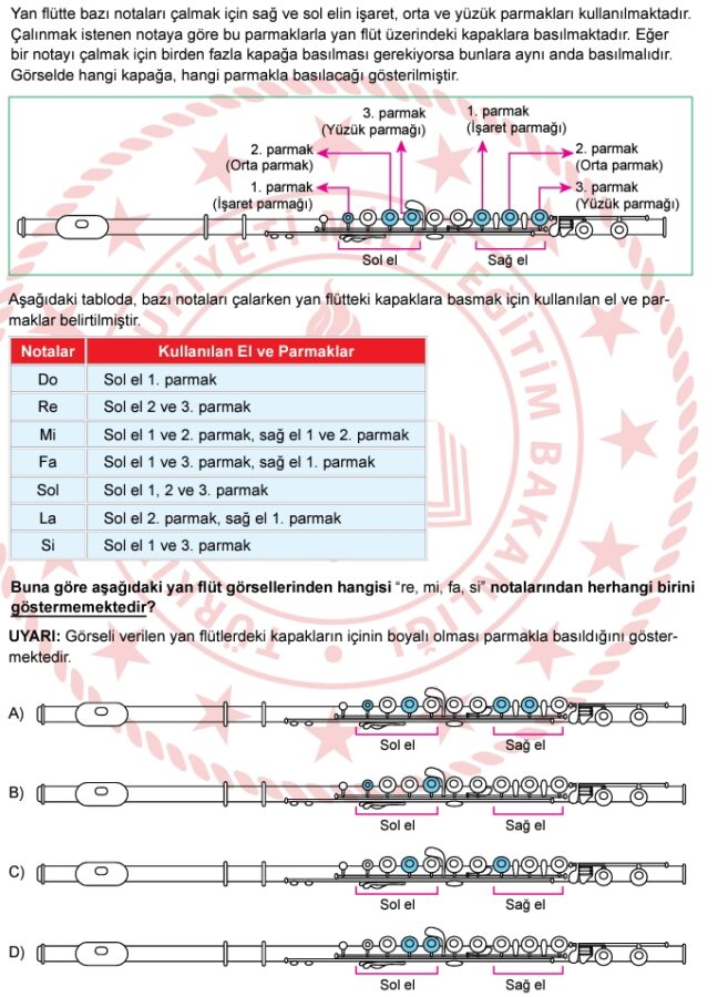 LGS flüt sorusu