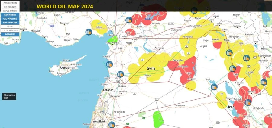 suriye petrol haritası 2024 güncel