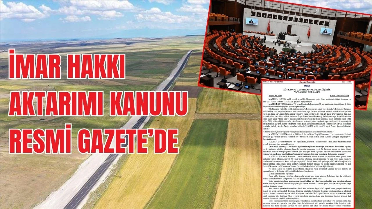 İmar hakkı aktarımı kanunu nedir?