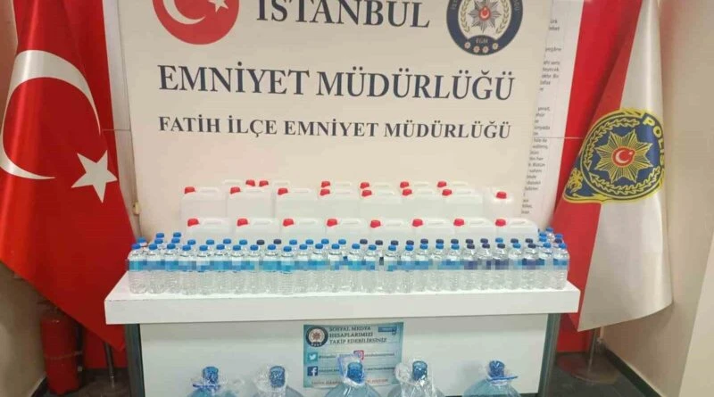 İstanbul Emniyet Müdürlüğü Fatih’te 155 Litre Sahte Alkol Ele Geçiren Operasyon 1