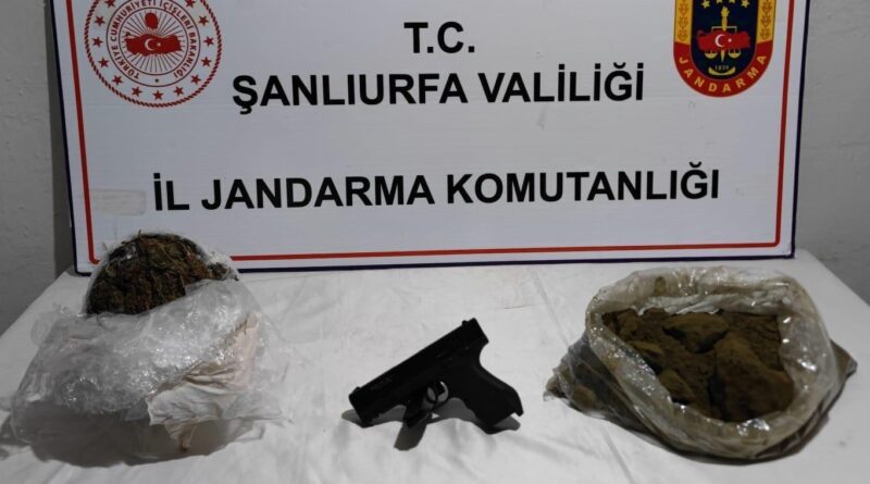 Şanlıurfa'da Siverek'te 3 Kişilik Grup Gözaltına Alındı, 3 Kilo Esrar Ve 1 Adet Ruhsatsız Tabanca Ele geçirildi 1