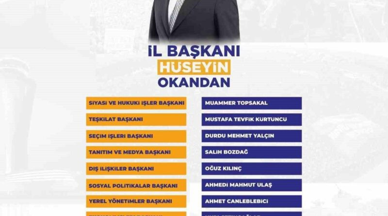 AK Parti Kayseri İl Başkanlığı'ndaki 8. Olağan İl Kongresi Sonrası Yeni İl Yürütme Kurulu Liste 1