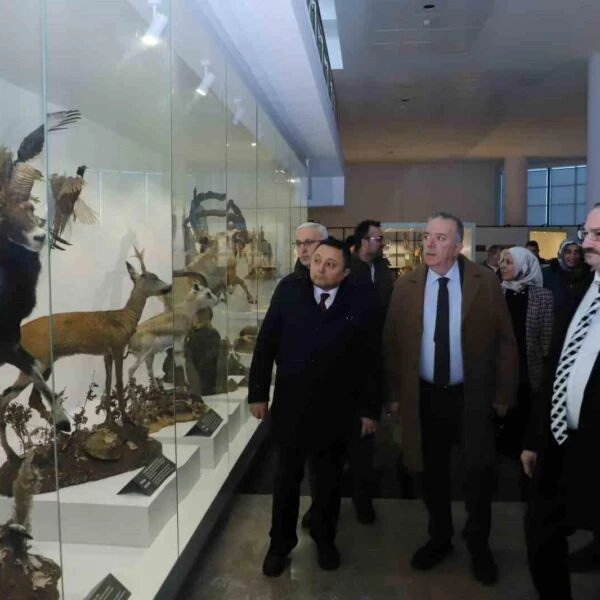 Amasya Üniversitesi Rektörü Prof. Dr. Ahmet Hakkı Turabi, Atatürk Üniversitesi Rektörü Prof. Dr. Ahmet Hacımüftüoğlu ile görüşüyor.-5