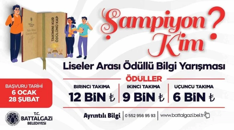 Battalgazi Belediyesi, Lise Öğrencileri İçin 27 Bin TL'lik Ödüllü 'Şampiyon Kim' Bilgi Yarışması Düzenliyor 1