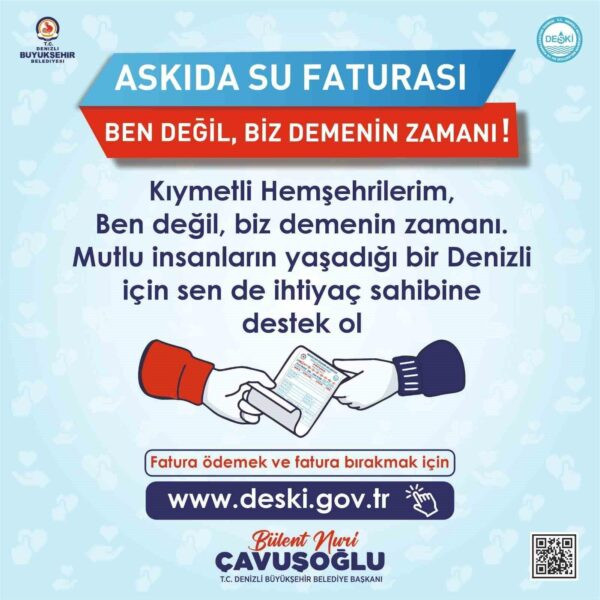 Denizli Büyükşehir Belediye Başkanı Bülent Nuri Çavuşoğlu'nun 'Askıda Fatura' kampanyasını duyurması