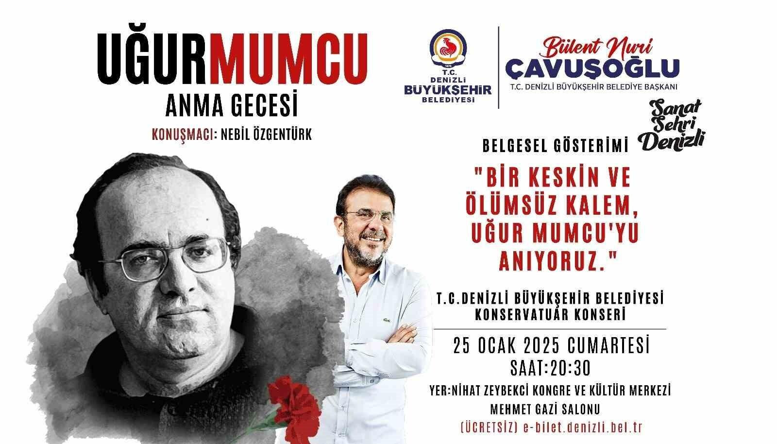 Denizli Büyükşehir Belediyesi, Uğur Mumcu’yu Vefatının 32. Yıldönümünde Anıyor