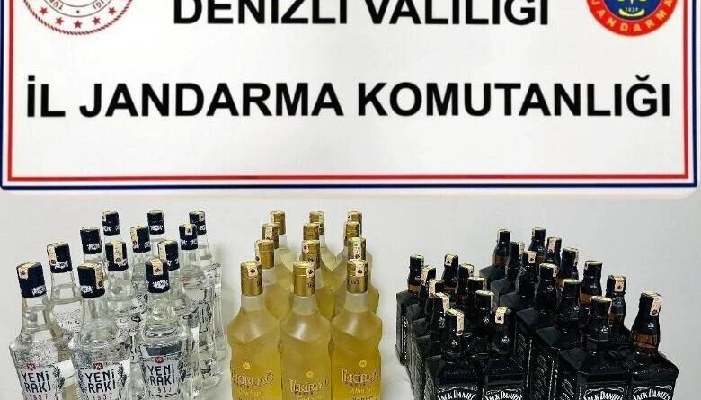 Denizli'nin Buldan İlçesinde 46 Şişe Kaçak Alkol ile Yakalama 1