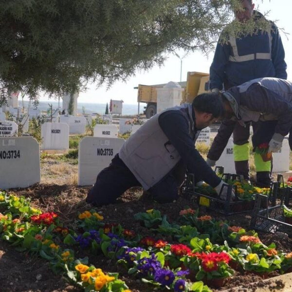 Deprem şehitliği bakım çalışmaları-1