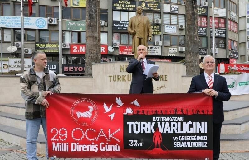 Edremit’te Batı Trakya Türkleri Dayanışma Derneği, 29 Ocak 1988’in 37. Yılını Kutladı