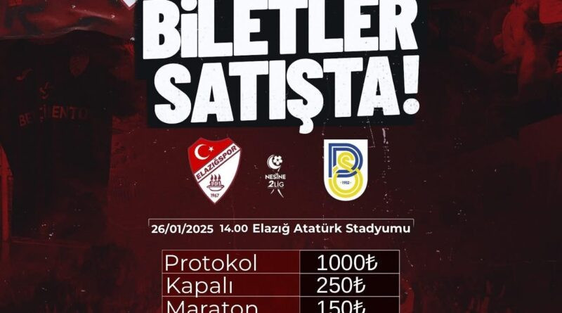 Elazığspor, Belediye Derincespor Maçı Biletleri Satışa Çıktı 1