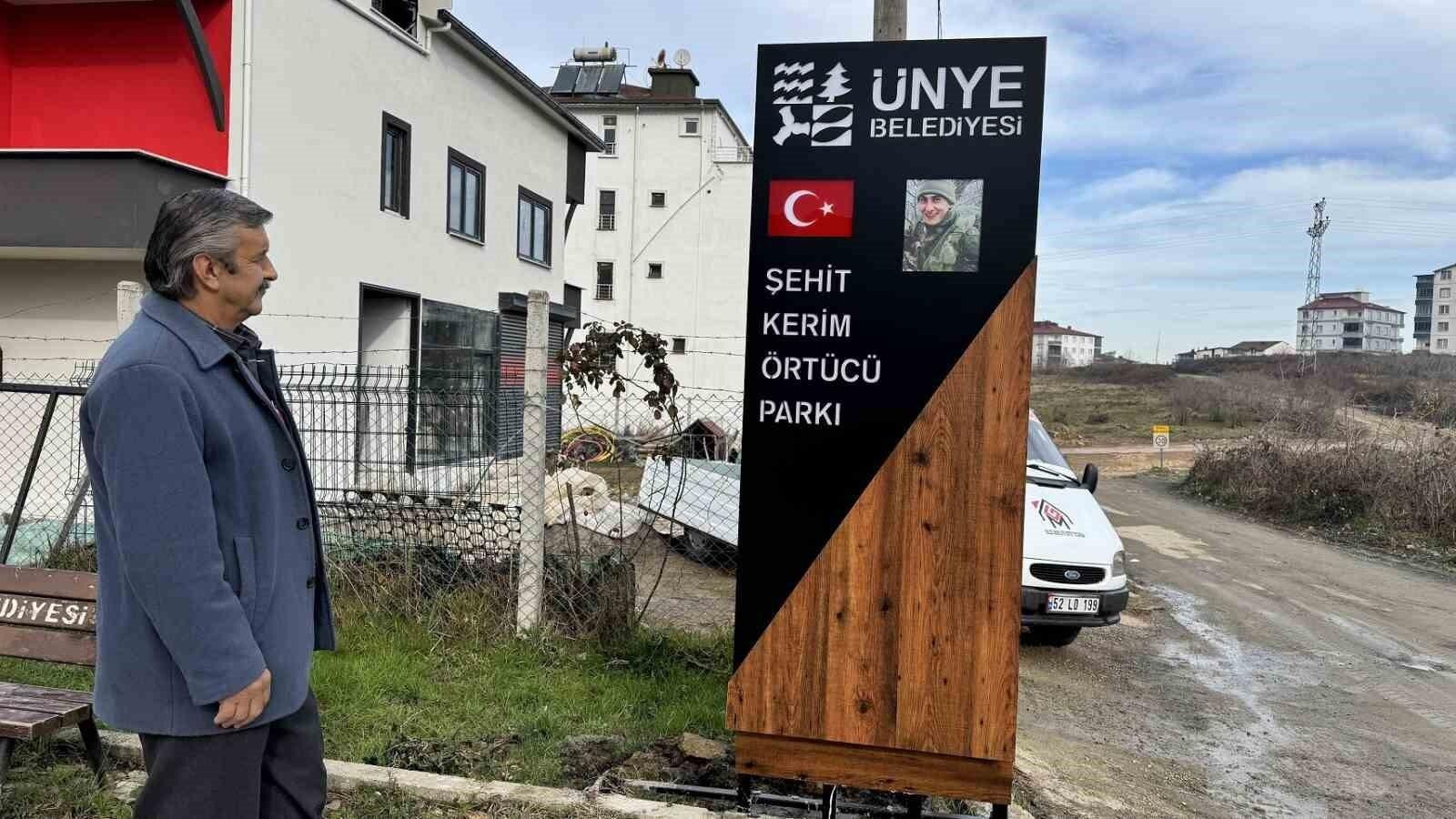 Hakkari Şehidi Kerim Örtücü’nün Adı Ordu’da Parka Verildi