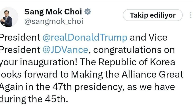 İshiba ve Choi, Trump'a Göreve Başlama Tebrikleri 1