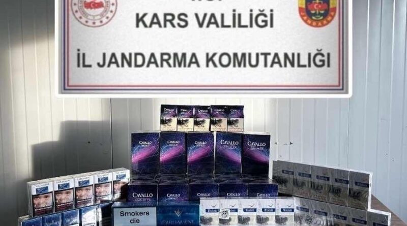 Kars'ta Jandarma Kaçak Sigara Ele Geçirdi 1