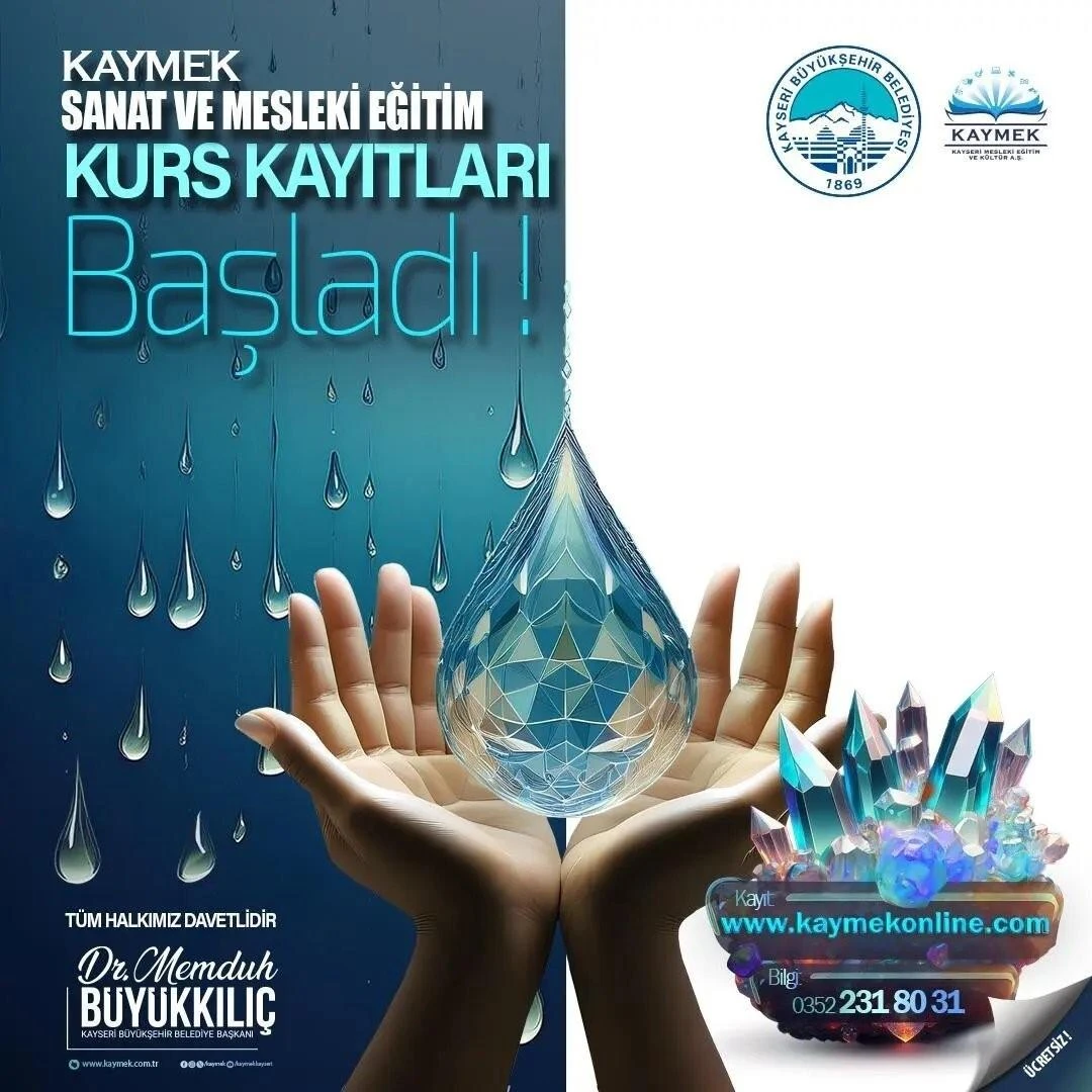 Kayseri KAYMEK, Sanat ve Mesleki Eğitim Kurs Kayıtlarını Başlattı