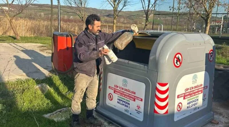 Nilüfer Belediyesi Çaylı Mahallesinde Zirai İlaç Ambalaj Atıklarını Toplama Sistemini Genişletti 1