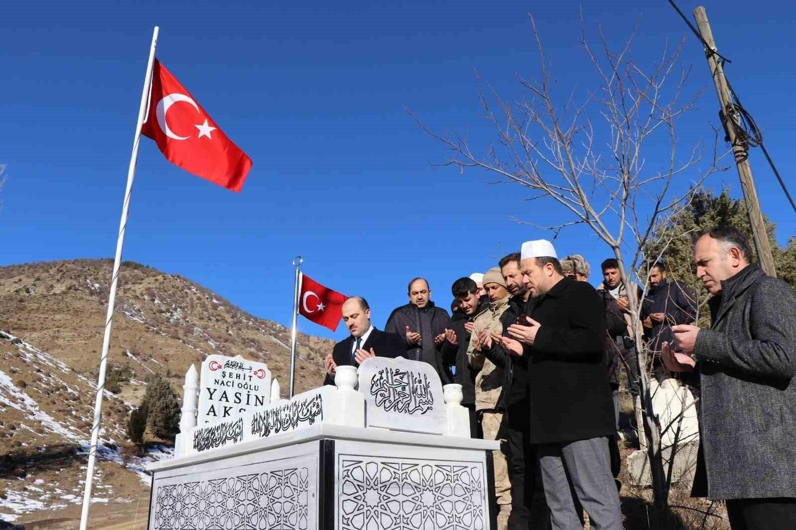 Oltu Kaymakamı Mustafa Çelik, Şehitler Yasin Aksu ve Vahdettin Pakih’in Mezarlarını Ziyaret Etti