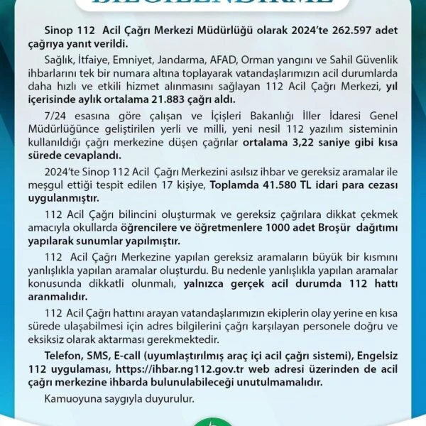 Sinop 112 Acil Çağrı Merkezi-1