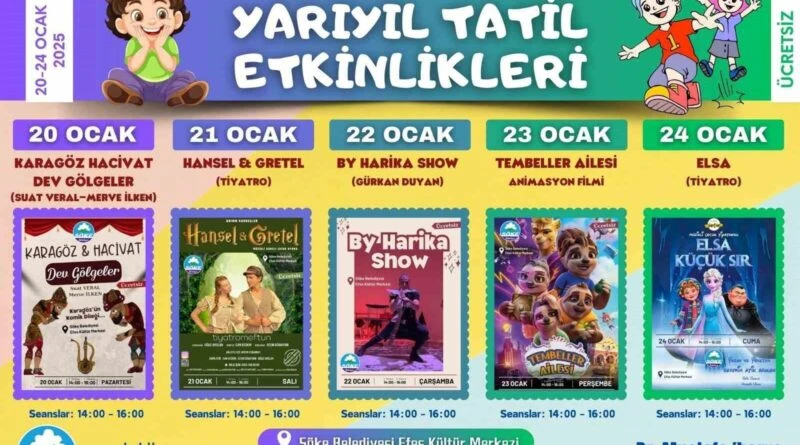 Söke Belediyesi Çocuklar İçin Yarıyıl Tatilinde Ücretsiz Etkinlikler Düzenliyor 1