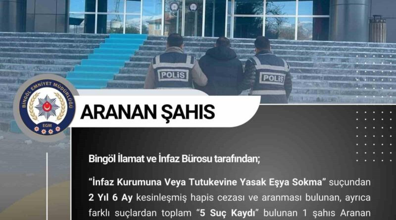 Bingöl'de İnfaz Kurumuna Yasak Eşya Sokma ve Silahlı Tehdit Suçlarından Şüpheliler Tutuklandı 1