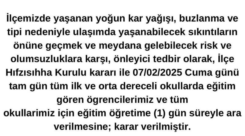 Bursa'nın Büyükorhan ve Orhaneli İlçelerinde Kar Yağışı Nedeniyle Eğitim Ara Verildi 1