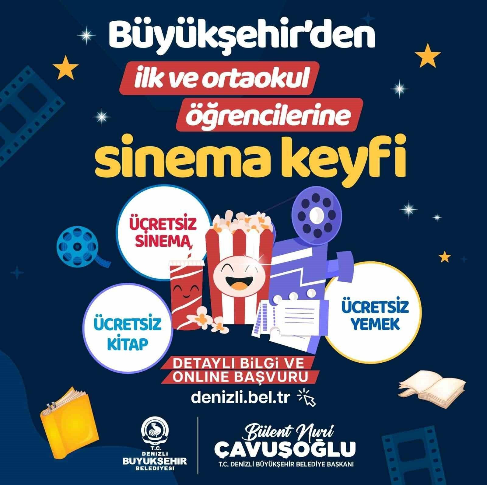 Denizli Büyükşehir Belediyesi Öğrenciler İçin Ücretsiz Sinema, Yemek ve Kitap Hediyesi Sunuyor