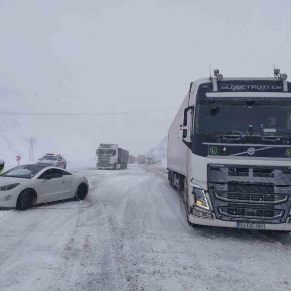 Erzurum Jandarma'sı kar yağışı nedeniyle yolda kalan vatandaşlara yardım ediyor.-1