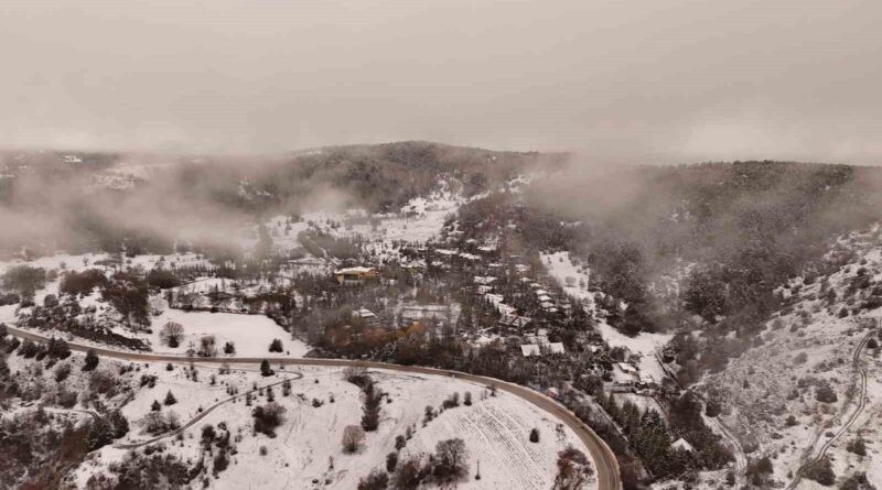 Eskişehir'in Sarıcakaya İlçesinde Karla Kartpostal Manzaraları 1