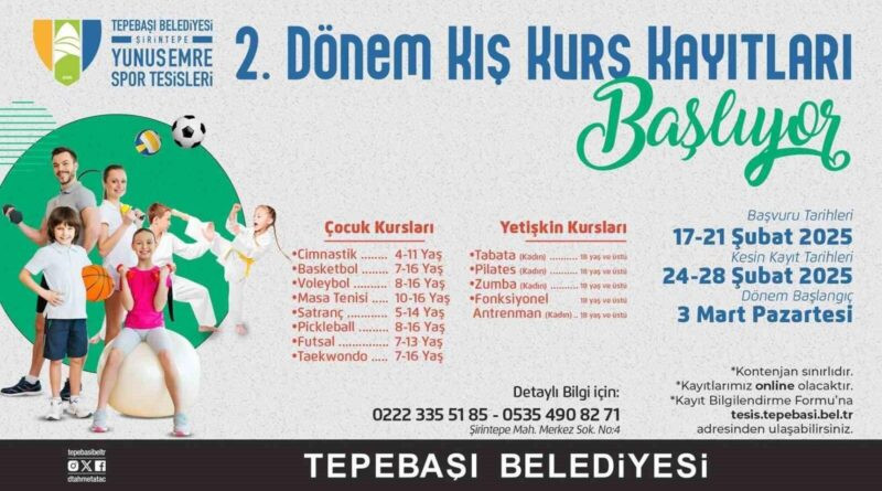 Eskişehir Tepebaşı Belediyesi'nden 2. Dönem Kış Kursları İçin Kayıtlar Başlıyor 1