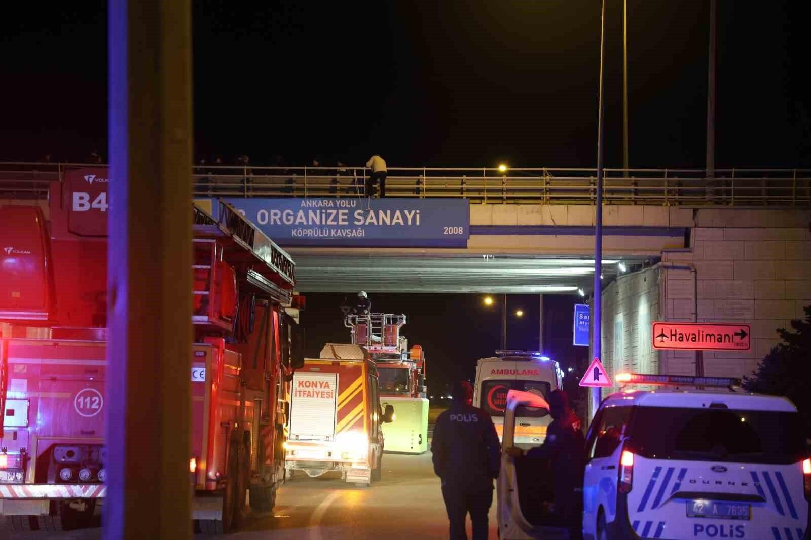 Konya’da İşten Ayrılarak Bunalıma Giren Şahıs Üst Geçide Çıktı