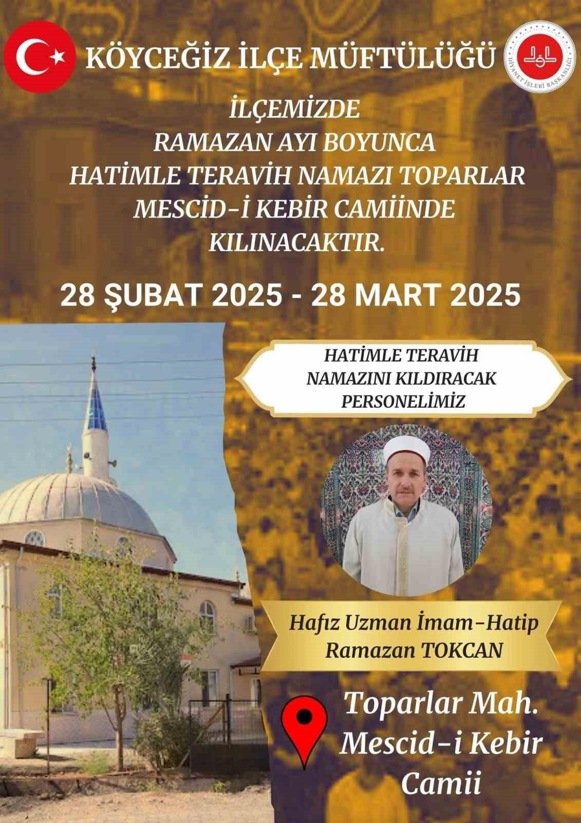 Köyceğiz’de Hatimle Teravih Namazı Kılınacak