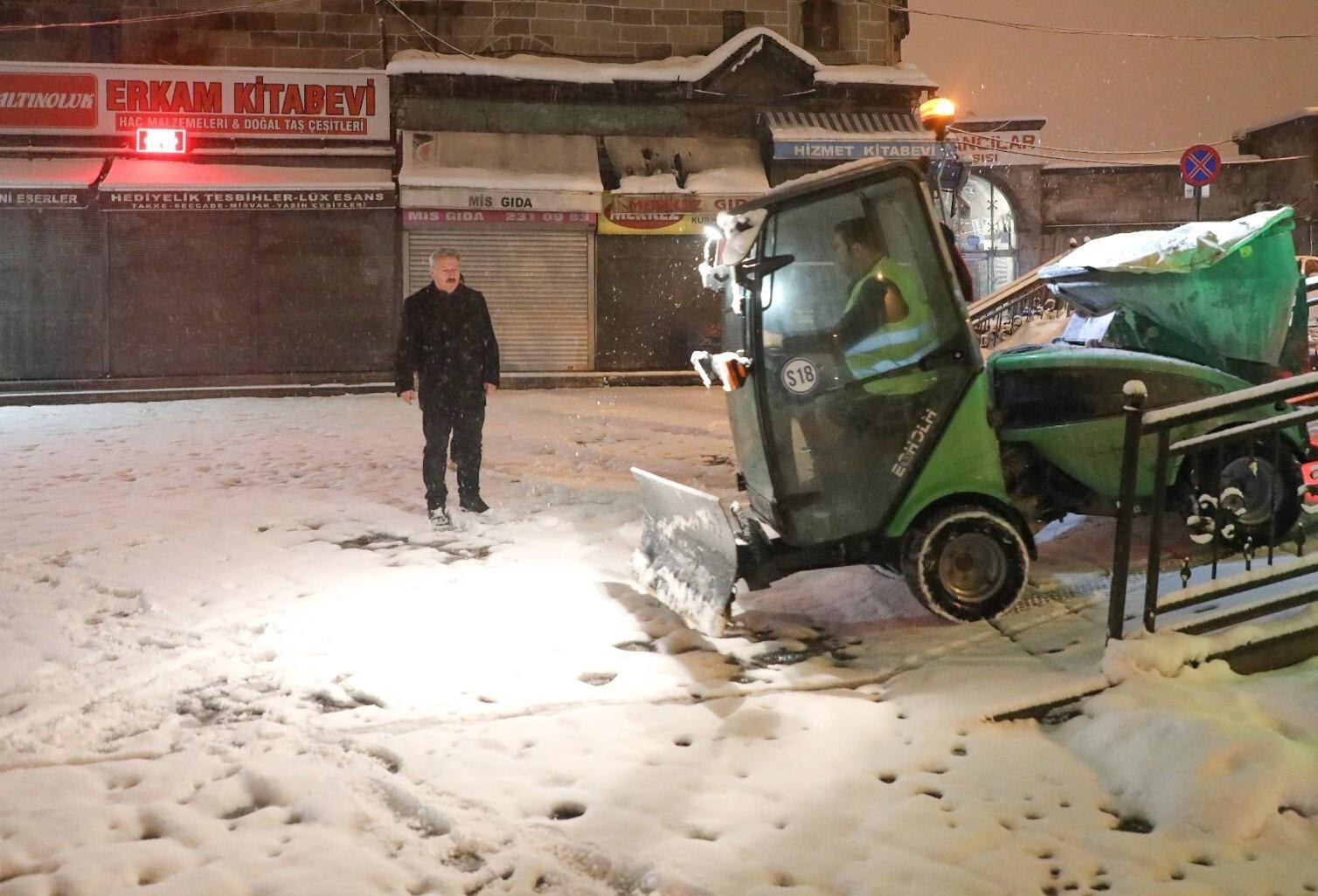 Melikgazi Belediyesi, Kayseri’de Yoğun Kar Yağışına Karşı 24 Saat Çalışıyor