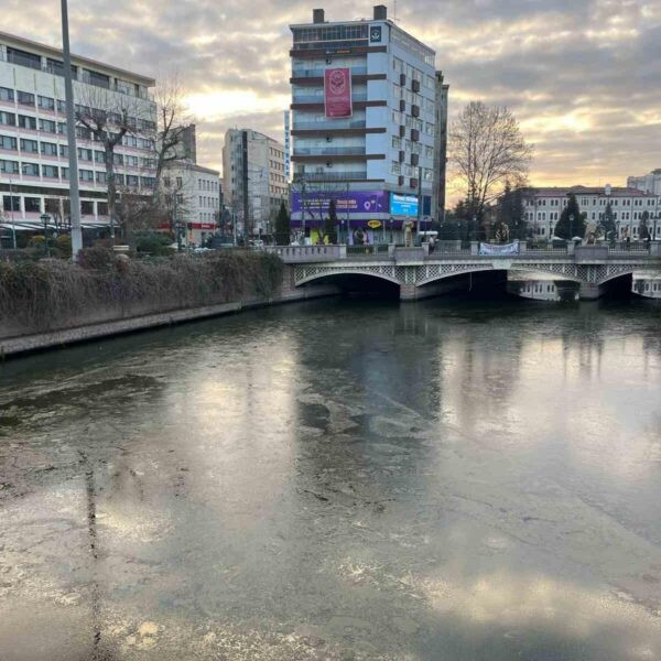 Soğuk havalarda buz tutmuş Porsuk Çayı-2