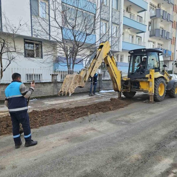 Temizlik İşleri Müdürlüğü ekiplerinin Sıptırız Mezarlığı'nda bakım ve temizlik çalışması yaptığı görüntü-2