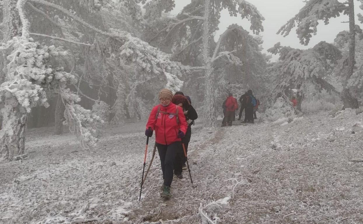 TURBELDAK, Spil Dağı’nda Sisli ve Soğuk Bir Kış Yürüyüşüyle Doğaya Dokundu