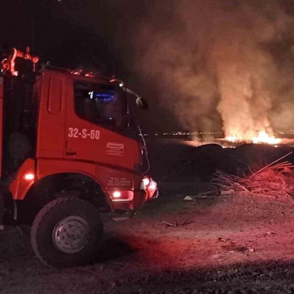 Yamadı Gölü'nde sazlık yangını-2