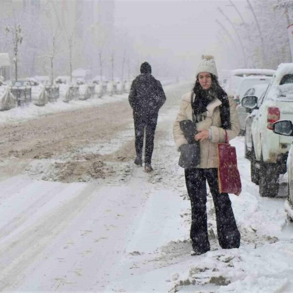 Yoğun kar yağışı Muş'un sokaklarını kapladı.-5