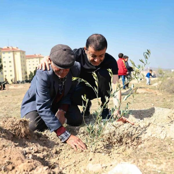 Denizli Büyükşehir Belediye Başkanı Bülent Nuri Çavuşoğlu zeytin fidanı dikerek etkinliğe katılıyor-3