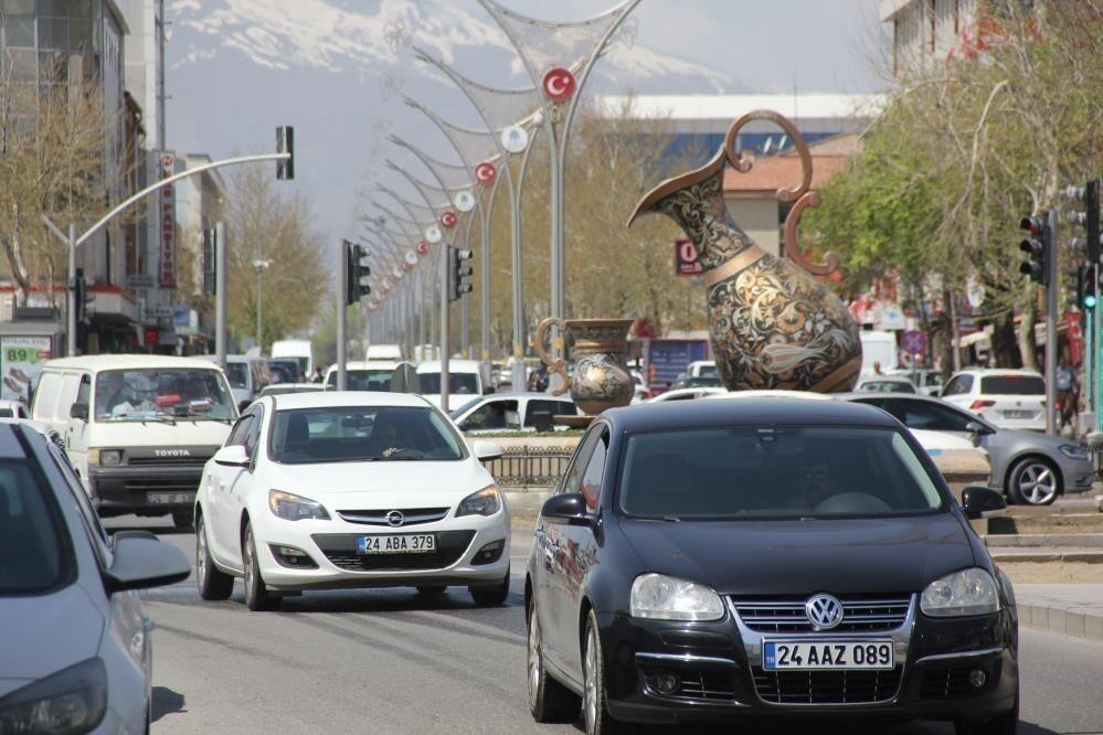 Erzincan’da araç sayısı 78 bin 34 oldu