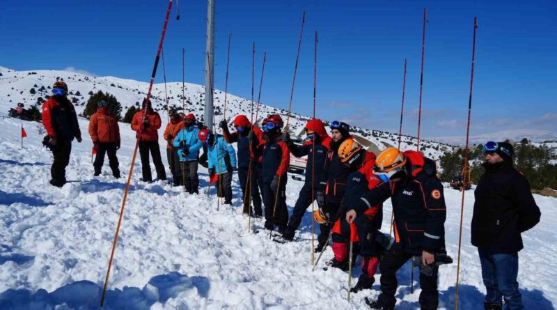 Erzincan’da Ergan Dağı Kayak Merkezi’nde Çığda Arama Kurtarma Tatbikatı 1