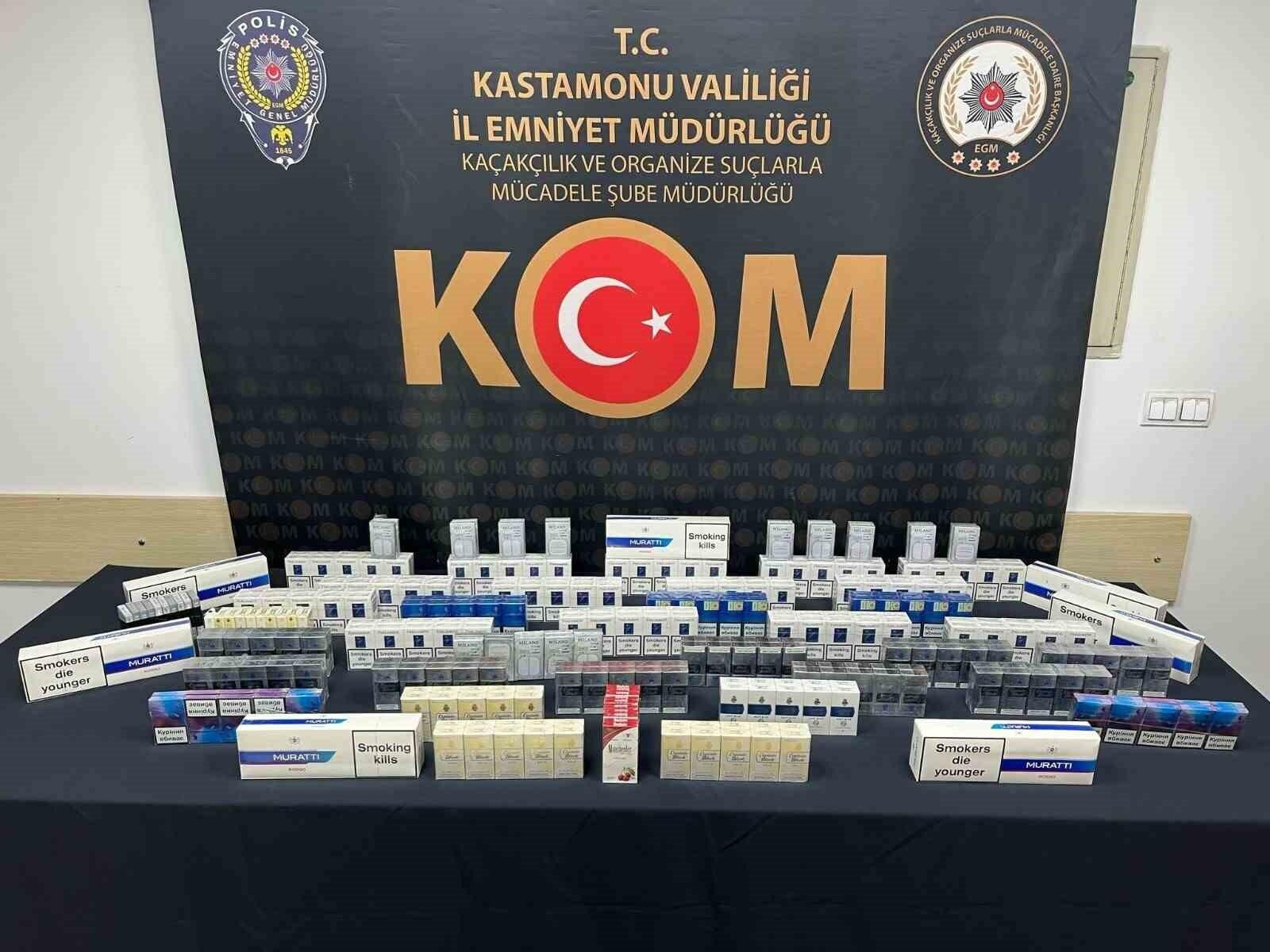 Kastamonu’da gümrük kaçağı 448 paket sigara ele geçirildi