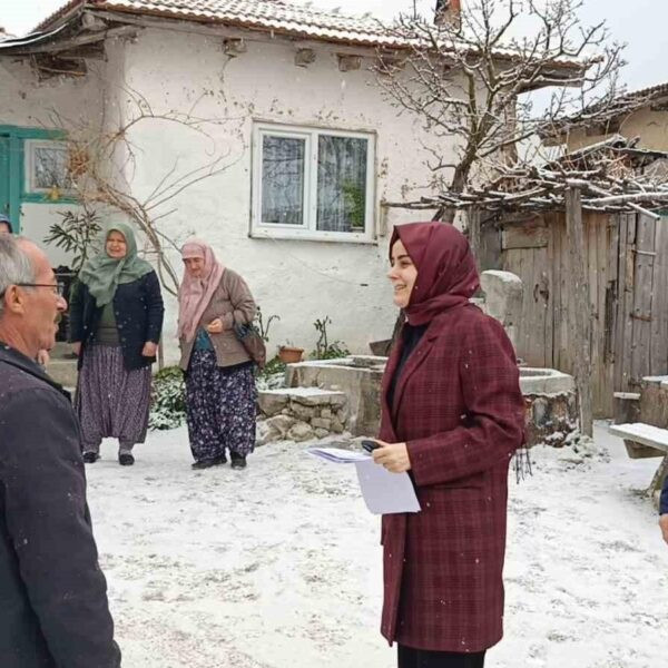 Kaymakam Köy Muhtarı ile görüşme yapıyor-2