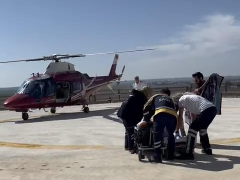 Kulu’da kalp krizi geçiren hasta için helikopter ambulans havalandı