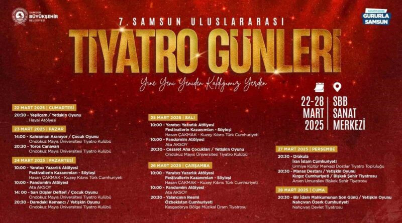 Samsun’da 7. Uluslararası Tiyatro Günleri başlıyor 1