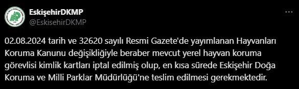 Yerel hayvan koruma görevlisi kimlik kartlarının iptal edildiği duyuruldu