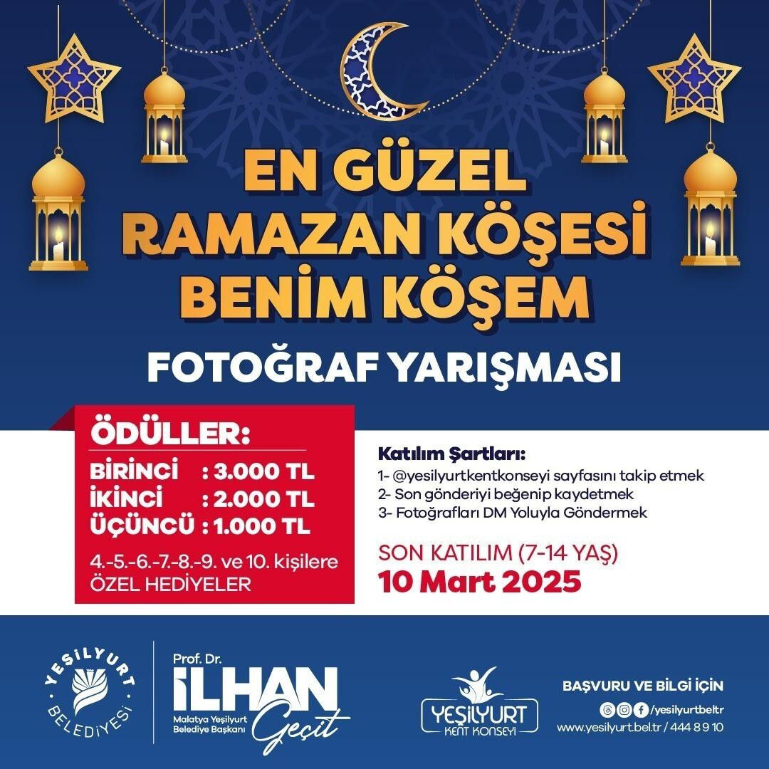 Yeşilyurt Kent Konseyi, Çocuk ve Gençleri ‘En Güzel Ramazan Köşesi’ Yarışmasına Davet Ediyor