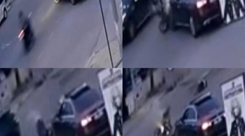 Otomobile çarpan motosikletli takla atıp yere düştü: O anlar kamerada 3