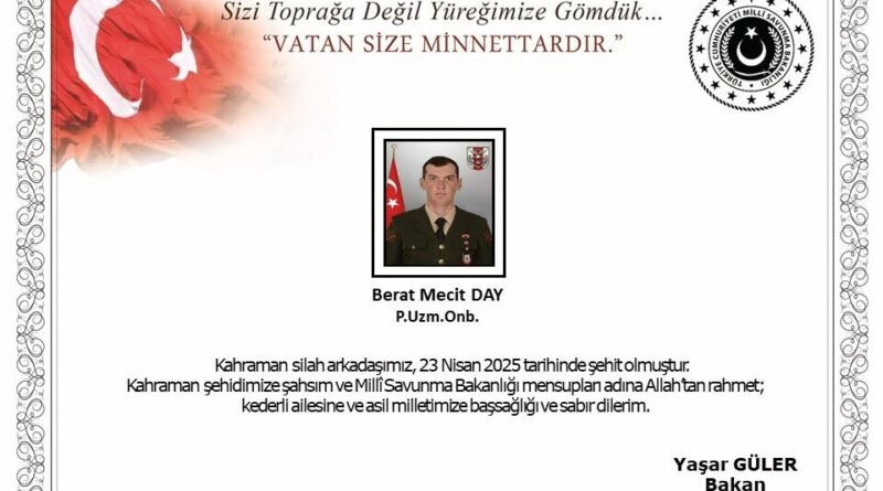 Pençe-Kilit operasyonu bölgesinde 1 asker şehit oldu 1