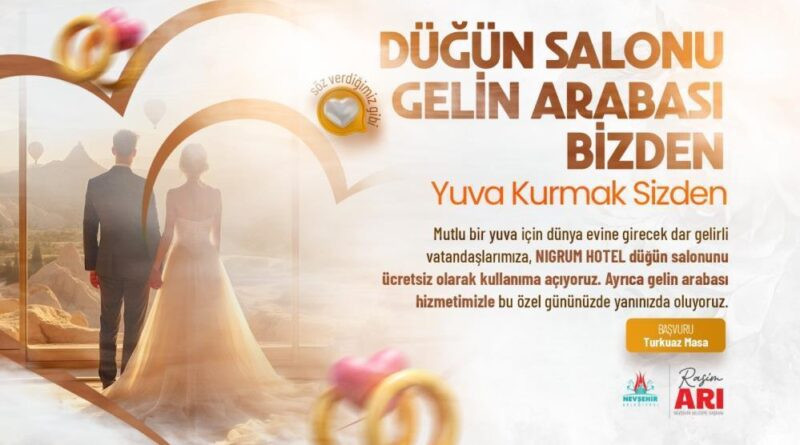 Evlenecek Gençlere 'Düğün Salonu ve Gelin Arabası Bizden' projesi 1