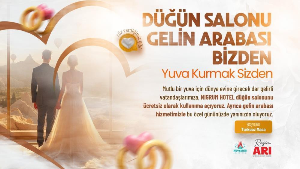 Evlenecek Gençlere ‘Düğün Salonu ve Gelin Arabası Bizden’ projesi